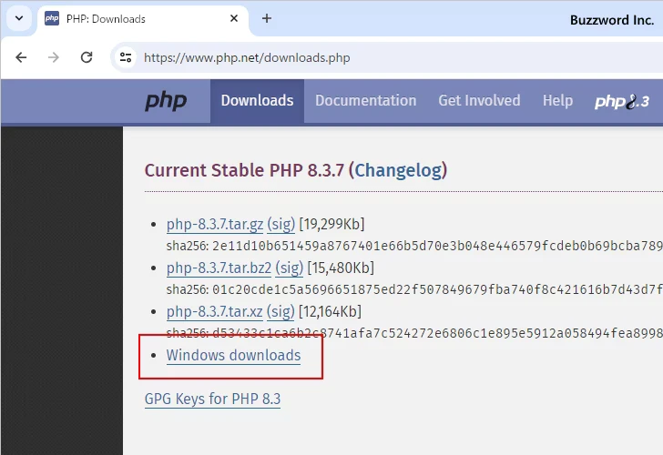 PHPをダウンロードする(4)