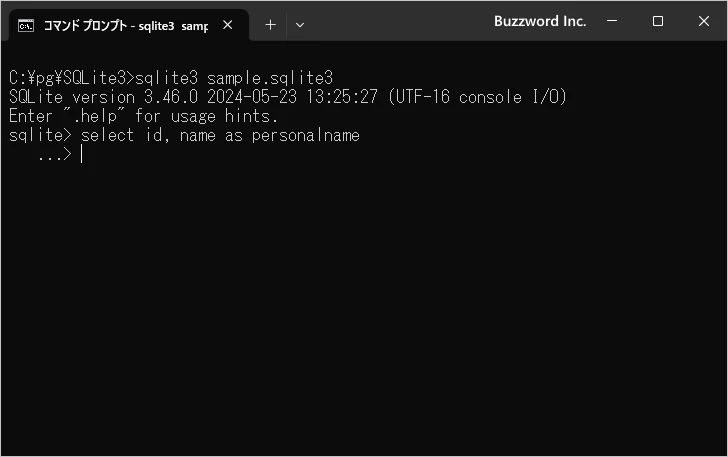 長いSQL文を分割して入力する(3)