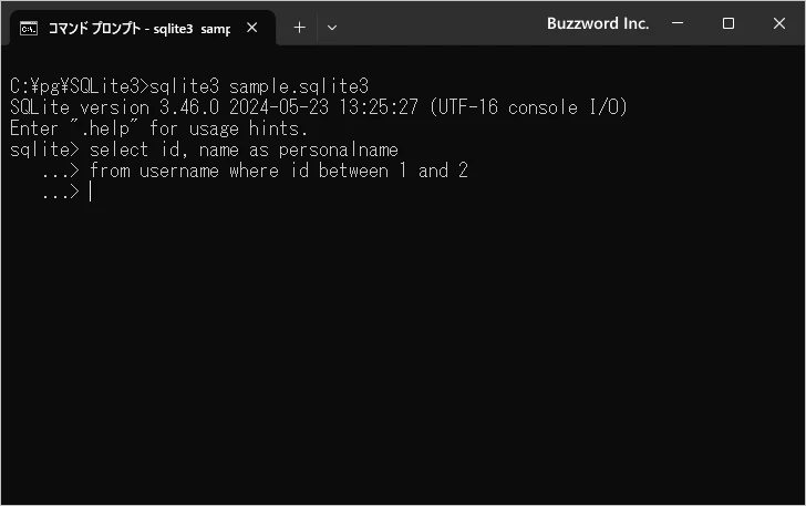 長いSQL文を分割して入力する(4)