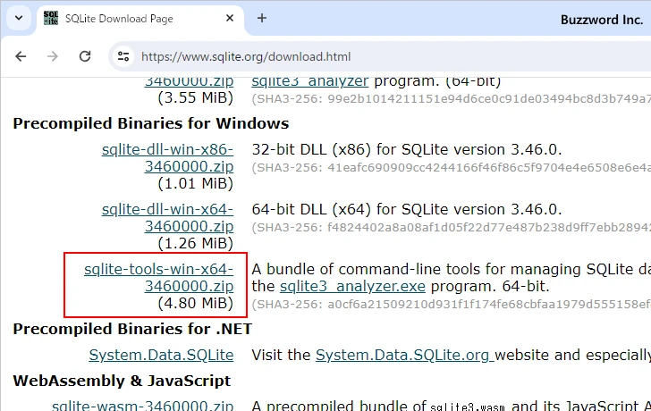 SQLiteのダウンロード(4)